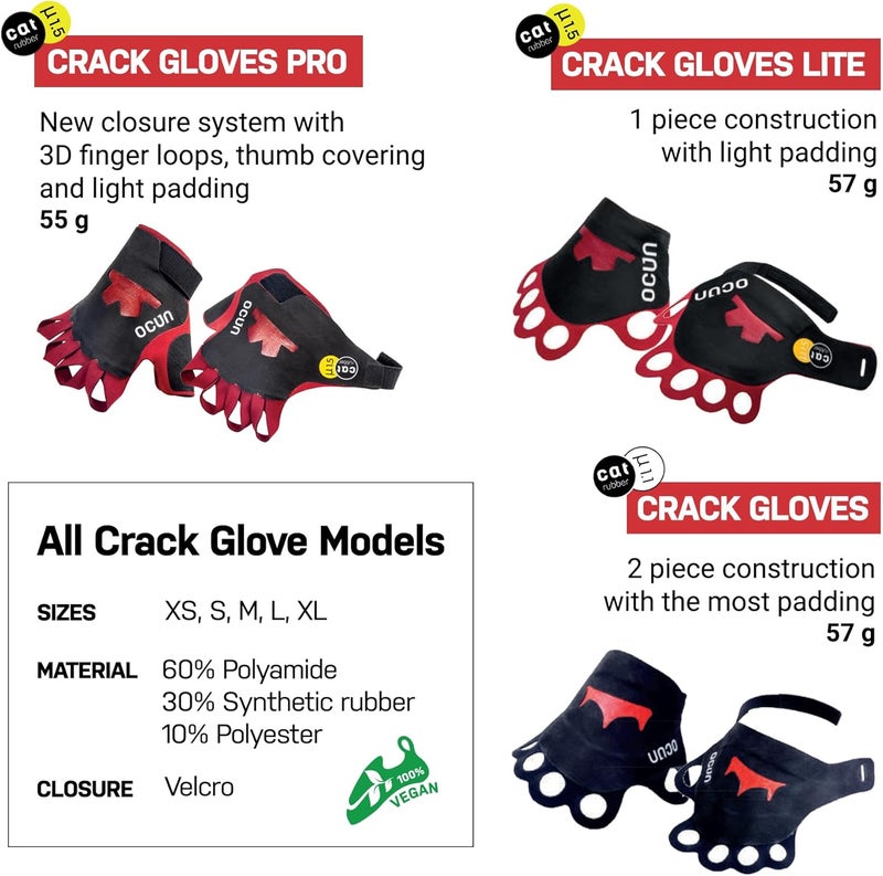 Ocun Crack Gloves Pro for Advanced Rock & Crack Climbing, Lightweight Protective Outdoor Recreation Gloves - Image 3
